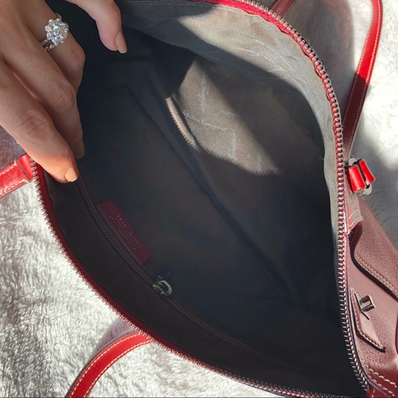 Salvatore Ferragamo Red Handbag Purse - Picture 6 of 10